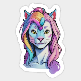 Enchanting Lioness and Unicorn Sticker